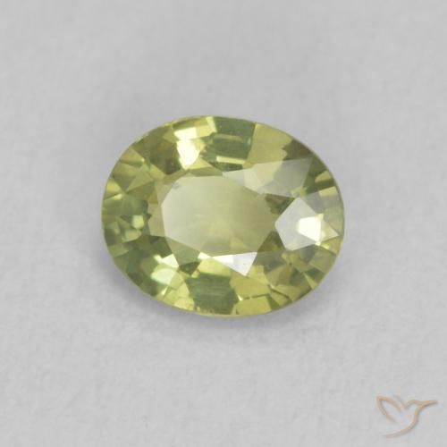 Safira Verde Terroso Claro Natural 0.46ct, oval, VVS-VS