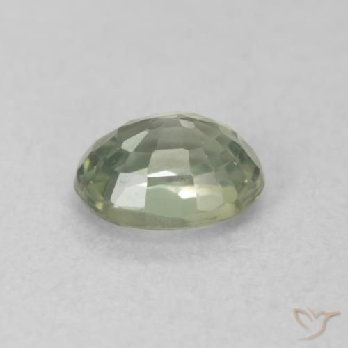 Safira verde quente Natural 0.55ct, oval, VVS-VS