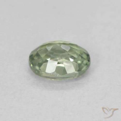 Safira Verde pálido Natural 0.46ct, oval, VVS