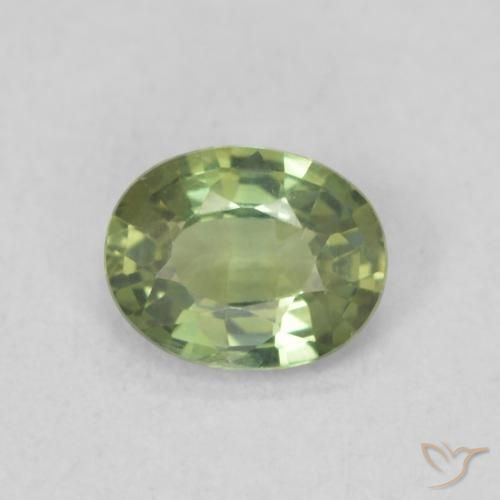 0.47ct Natural verde pêra Safira, oval, VVS