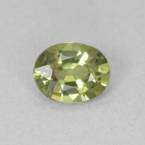 0.41ct Natural Amarelo verde Safira, oval, VVS