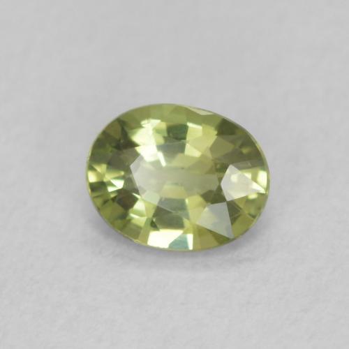Safira Amarelo verde Natural 0.41ct, oval, VVS