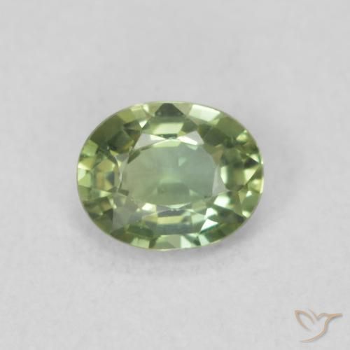 0.40ct Natural Verde Sábio Claro Safira, oval, VVS