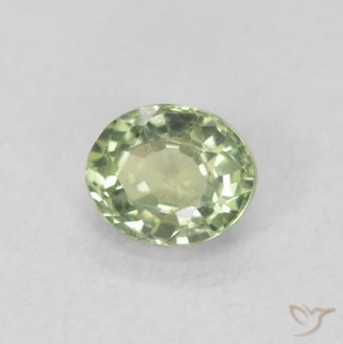 Safira Verde Sábio Claro Natural 0.51ct, oval, VVS