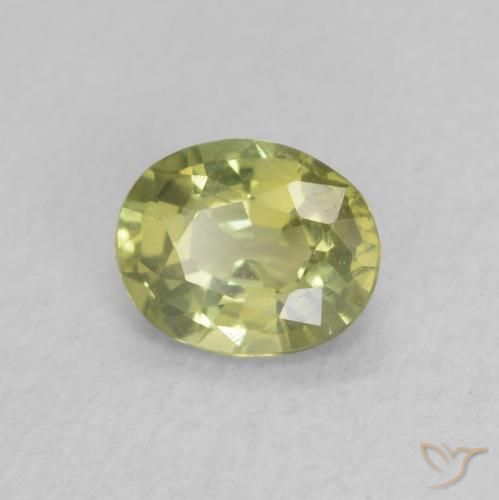 Safira Amarelo verde Natural 0.44ct, oval, VS