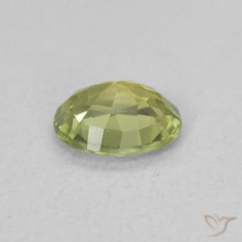 Safira Amarelo verde Natural 0.44ct, oval, VS