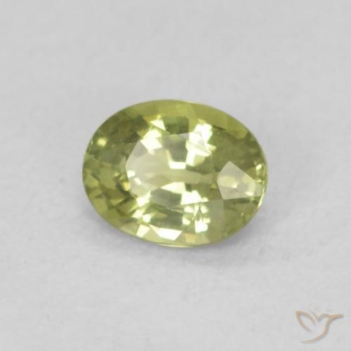 Safira Verde oliva Natural 0.45ct, oval, VS