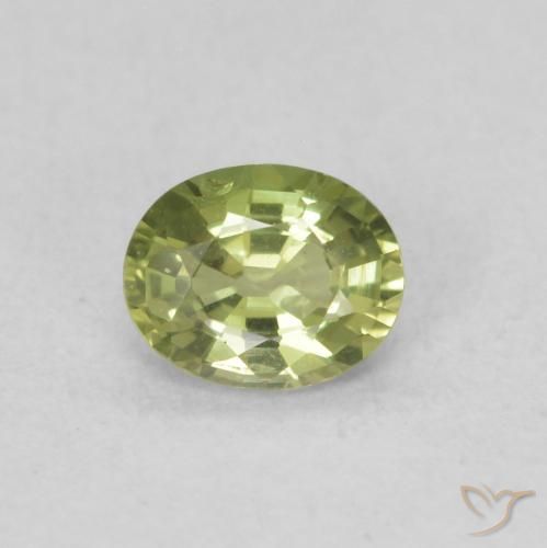 0.39ct Natural Amarelo verde Safira, oval, VS