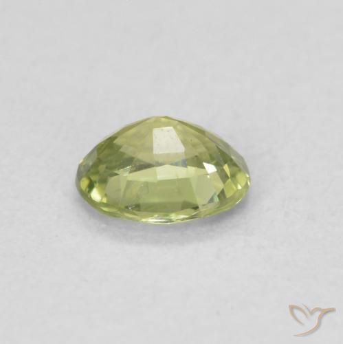 Safira Amarelo verde Natural 0.39ct, oval, VS