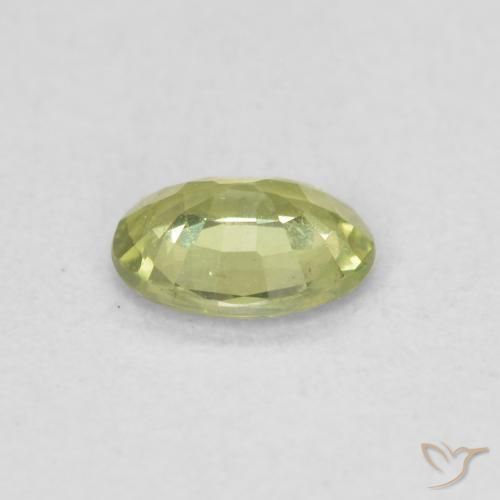 Safira Amarelo verde Natural 0.34ct, oval, VS