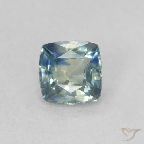 0.44ct Natural Azul-esverdeado Safira, Almofada, VS