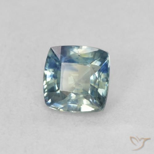 Safira Azul-esverdeado Natural 0.44ct, Almofada, VS