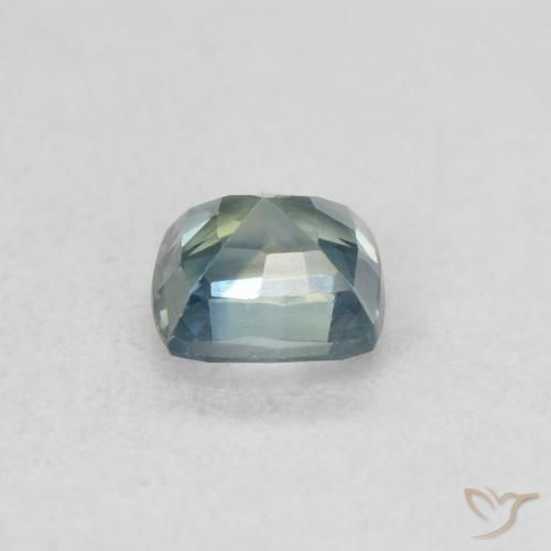 Safira Azul-esverdeado Natural 0.44ct, Almofada, VS
