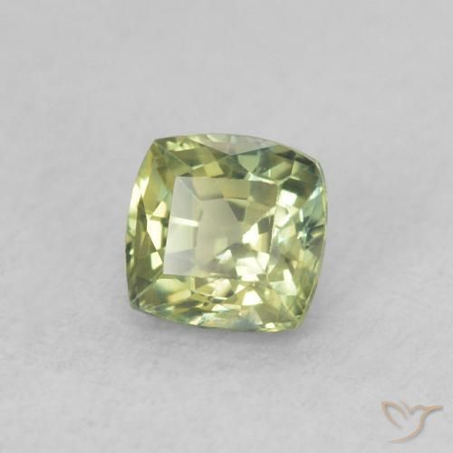 Safira Verde médio Natural 0.54ct, Almofada, VS