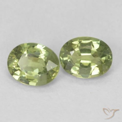 Pedras preciosas de Safira Verde Floresta Claro natural de 0.87 ct, oval, VS