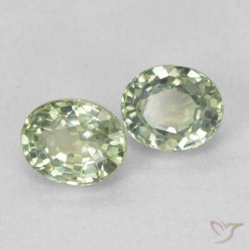 Pedras preciosas de Safira Pêra Pêra Verde natural de 1.23 ct, oval, VVS-VS