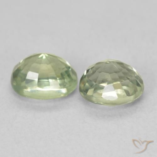 Pedras preciosas de Safira Pêra Pêra Verde natural de 1.23 ct, oval, VVS-VS