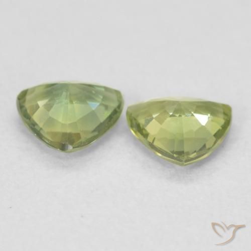 Pedras preciosas de Safira Terra Pálida Verde natural de 0.67 ct, Trilhão, VVS-VS