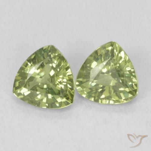 Pedras preciosas de Safira Terra Verde natural de 0.68 ct, Trilhão, VS