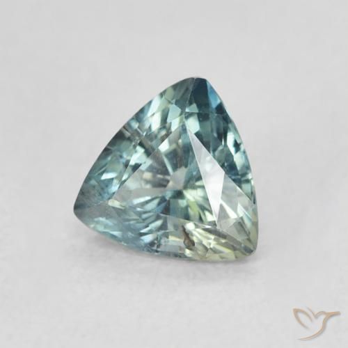 Safira Cerceta Natural 0.74ct, Trilhão, VS
