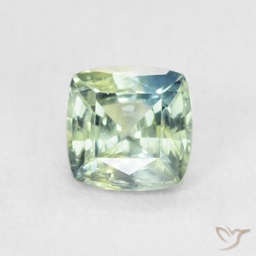 0.63ct Natural Azul verde Safira, Almofada, VS