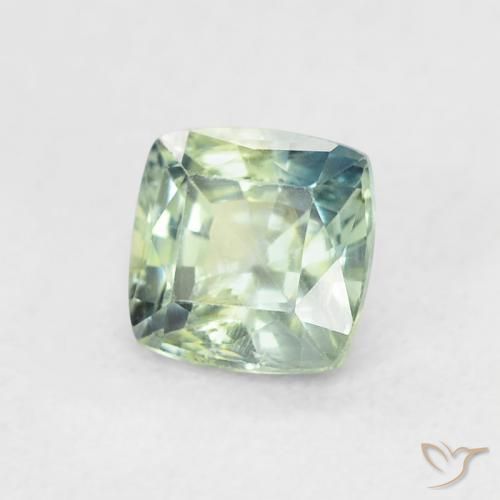 Safira Azul verde Natural 0.63ct, Almofada, VS