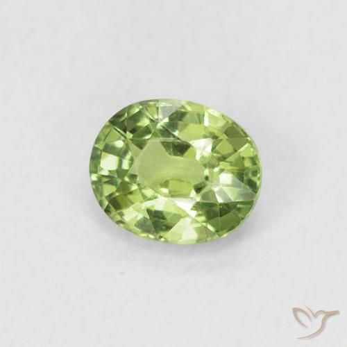 Safira verde pêra Natural 0.48ct, oval, VVS