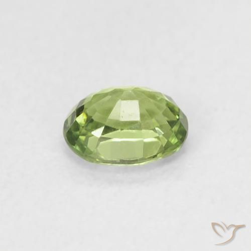 Safira verde pêra Natural 0.48ct, oval, VVS