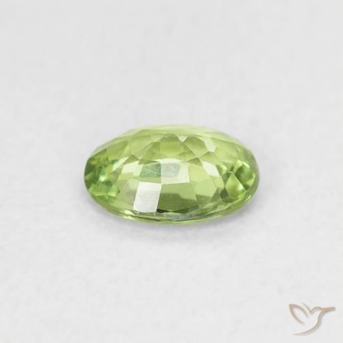 Safira Amarelo verde Natural 0.38ct, oval, VVS