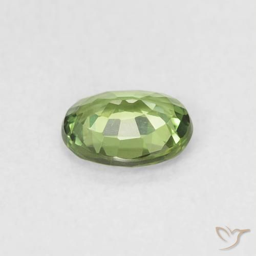 Safira verde pêra Natural 0.41ct, oval, VVS