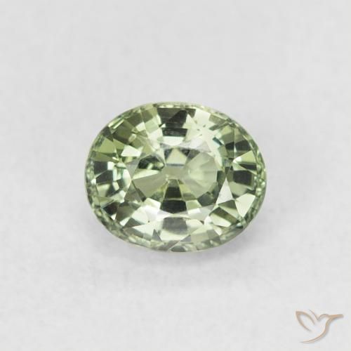 0.62ct Natural Luz verde Safira, oval, VVS