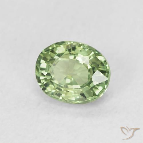 Safira Luz verde Natural 0.64ct, oval, VVS