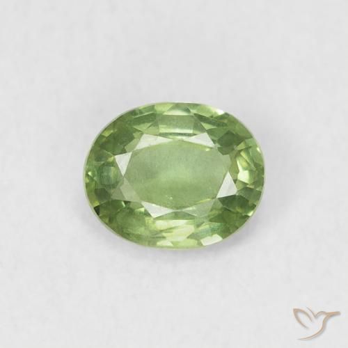 0.50ct Natural Verde médio Safira, oval, VS