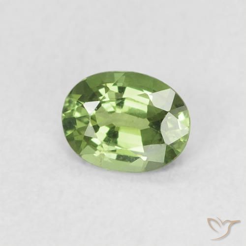 Safira Verde médio Natural 0.45ct, oval, VS