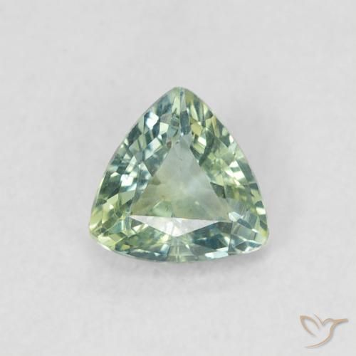 0.50ct Natural Medium Light Green Safira, Trilhão, VVS-VS