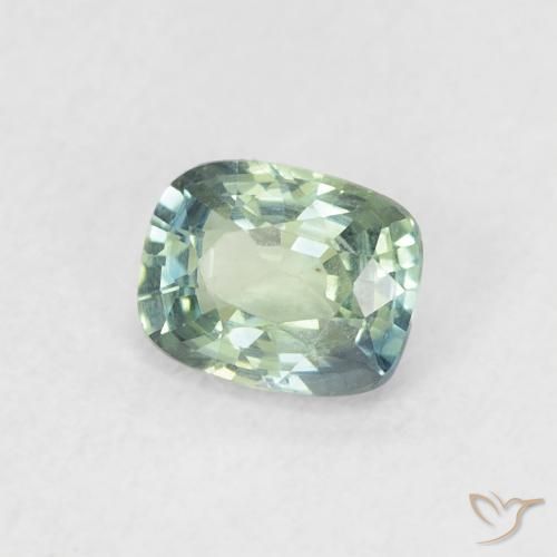 Safira Médio Azul Verde Natural 0.60ct, Almofada, VVS-VS