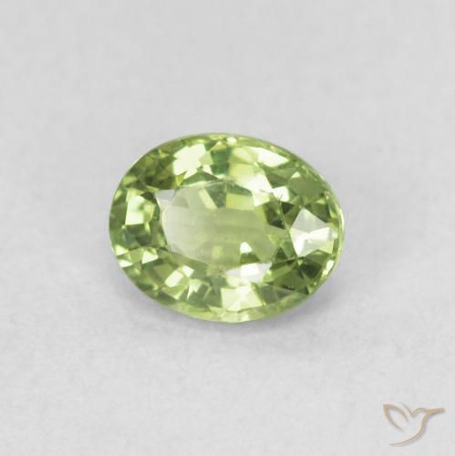 Safira verde quente Natural 0.44ct, oval, VVS-VS
