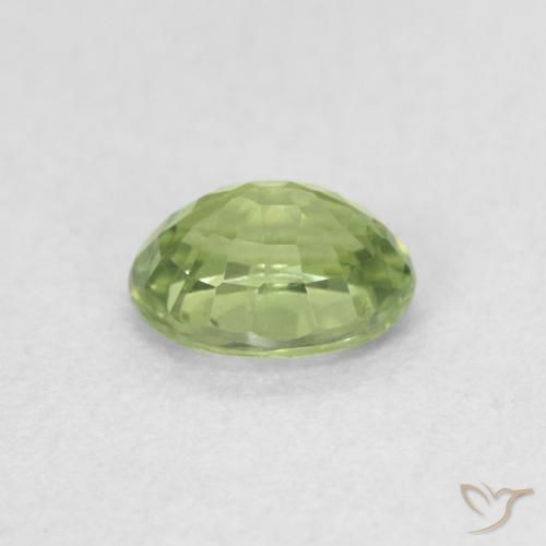 Safira verde quente Natural 0.44ct, oval, VVS-VS