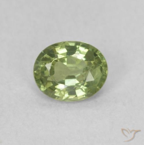 0.42ct Natural verde quente Safira, oval, VVS-VS