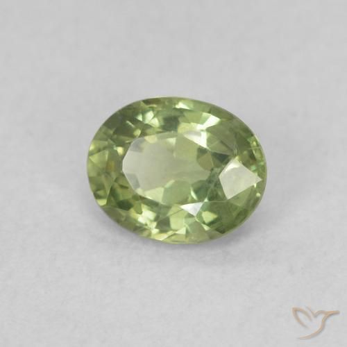 Safira verde quente Natural 0.42ct, oval, VVS-VS