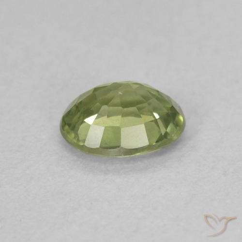 Safira verde quente Natural 0.42ct, oval, VVS-VS