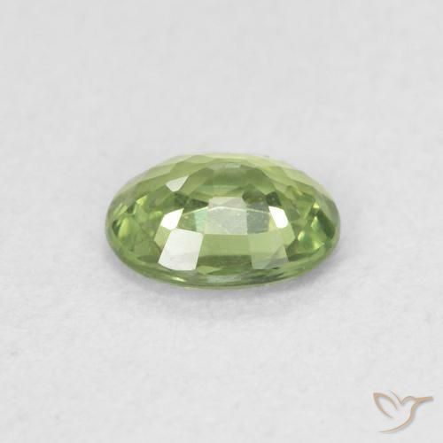 Safira verde quente Natural 0.39ct, oval, VVS-VS