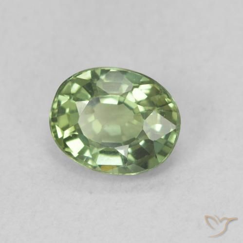 Safira Verde Sábio Claro Natural 0.56ct, oval, VVS-VS
