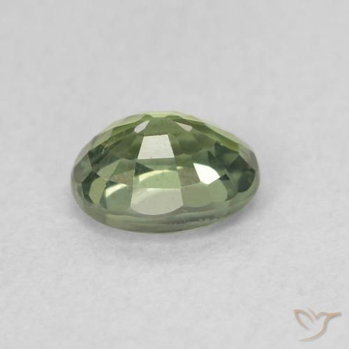 Safira Verde Sábio Claro Natural 0.56ct, oval, VVS-VS