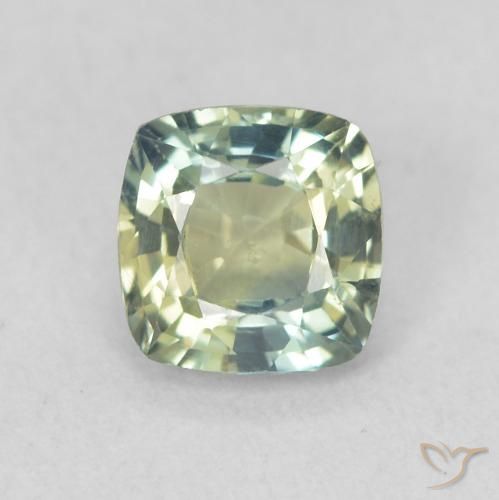 0.77ct Natural Azul verde Safira, Almofada, VS