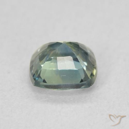 Safira Azul verde Natural 0.77ct, Almofada, VS