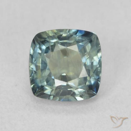 0.87ct Natural Azul verde Safira, Almofada, VS