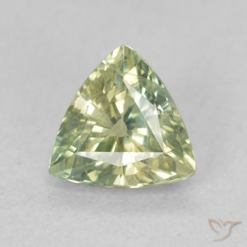 0.74ct Natural verde quente Safira, Trilhão, VS