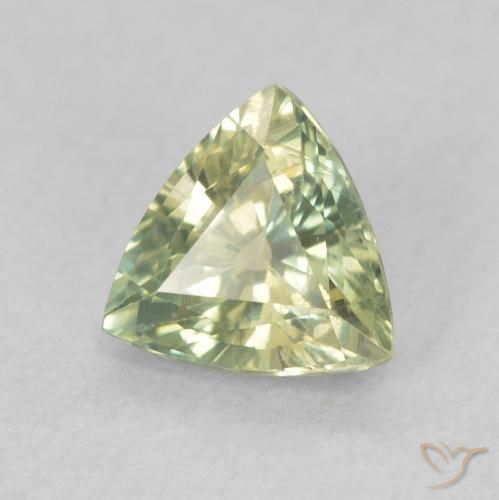 Safira verde quente Natural 0.74ct, Trilhão, VS