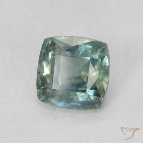Safira Médio Azul Verde Natural 0.71ct, Almofada, VS
